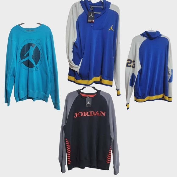 Lot Of 3 NWT XXL Nike Jordan Jumpman 23 Laney Sweatshirts Pullover Y2K - Picture 1 of 16